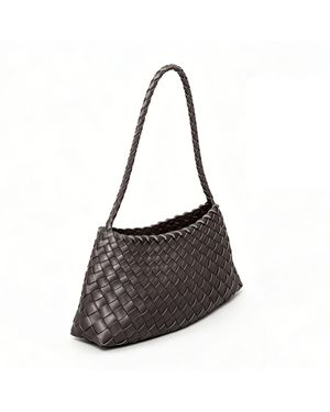 Rimini Weaving Eco Leather Bag 'Erica' - Black