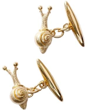 Lee Renee Baby Snail Cufflinks – - Metallic
