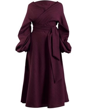 Meem Label Crawford Plum Midi Dress - Purple