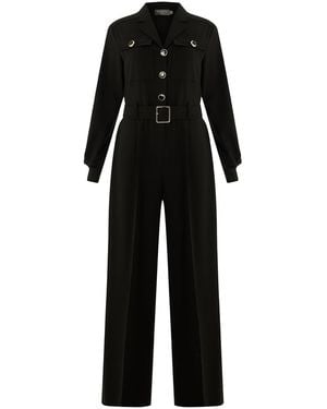 Exquise Regular Shirt Collar Emmalyn Jumpsuit - Black