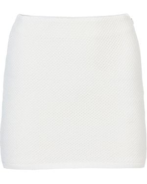 Mandasen Amber Knit Skirt Ivory - White