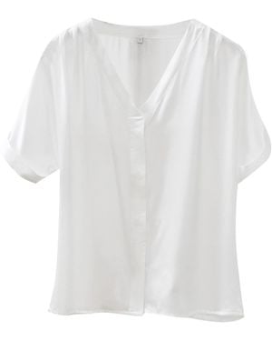 Soft Strokes Silk Pure Mulberry Silk Top Regular Fit - White