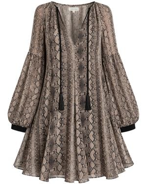 Little Lies Neutrals Seeker Snake Mini Dress - Brown