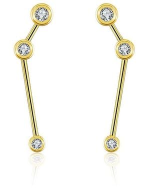Genevieve Collection Aries Zodiac Constellation Earring 18K & Diamond - Metallic