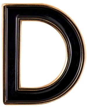 Make Heads Turn Enamel Letter D Pin - Black