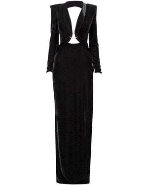Angelika Jozefczyk Glam Witch Velvet Gown With Hoops - Black