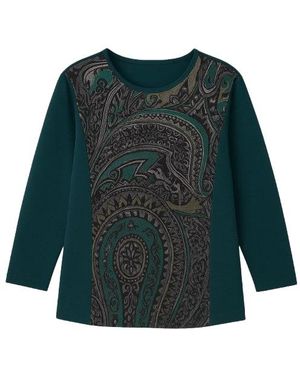 Conquista Batwing Print Top - Blue