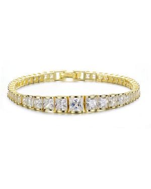 Genevive Jewelry Genevive Sterling Plated With Cubic Zirconia Graduating Tennis Bracelet - Metallic