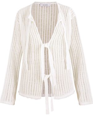 SALANIDA Sole 100% Linen Cardigan - White