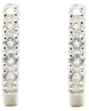 NASI SILVER Adaya Huggie Hoops- Topaz - White