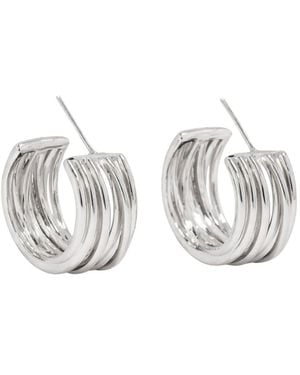 Uchi and Soto Nami Twist Earrings - White