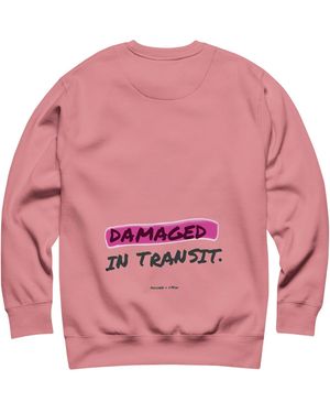 Anchor and Crew Rose Out For Delivery Annotations Organic Cotton Sweatshirt - Pink