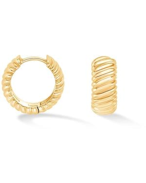 Dower & Hall Wide Twist Huggie Hoops - Metallic