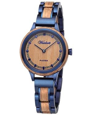 Waidzeit Petite Bleu Watch With Wooden Strap - Blue