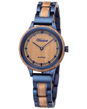 Waidzeit Petite Bleu Watch With Wooden Strap - Blue