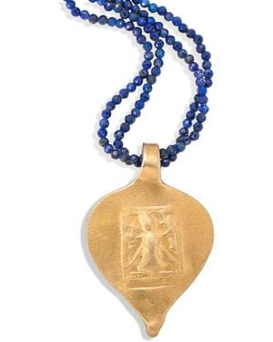 Opium Jewels Vintage Kali Amulet On Lapis Lazuli Necklace - Metallic