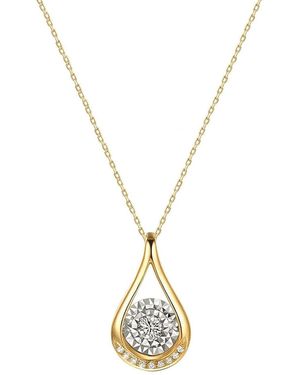 Fanci Me Dazzling Diamond Teardrop Diamond Pendant - Metallic