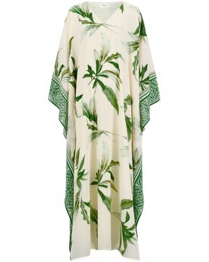 Belyed Handcraft Royal – Elegant Crepe Silk Kaftan By Belyed - Green