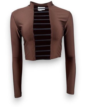 Monzlapur New York Cropped Top With Straps - Brown