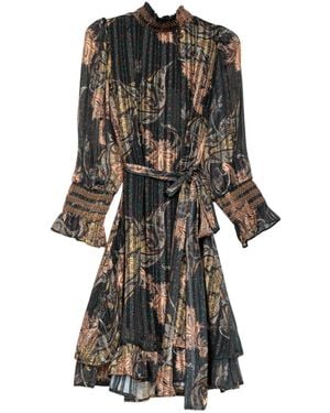 Niza Short High Neck Dress - Black