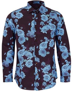 lords of harlech Nigel Serious Floral Shirt - Blue