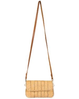 Springmoonatelier Neutrals Cream Rafia Small Strappy Bag - Metallic