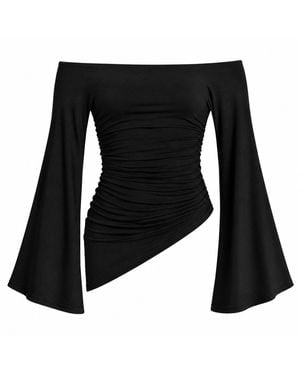 Celestine & Mae Seraphine Batwing Asymmetric Top - Black