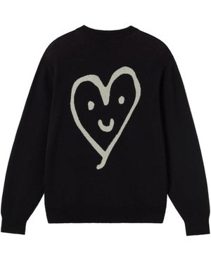 Thinking Mu Cutr3 Heart Khem Sweater - Black