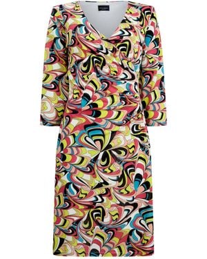 James Lakeland Side Ruched Printed Midi Dress - White