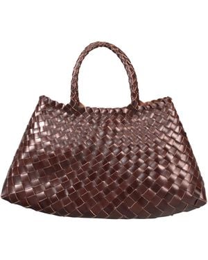 Rimini Woven Leather Tote 'Elisabetta' - Brown
