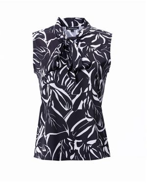 Carloslines Bow Tie Sleeveless Blouse - Blue