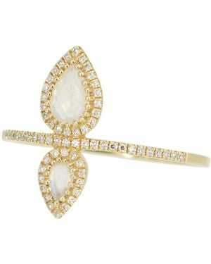 KAMARIA Tranquility Ring With Diamonds & Moonstone - Metallic