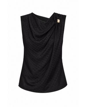 Exquise Stephanie Asymmetric Blouse - Black