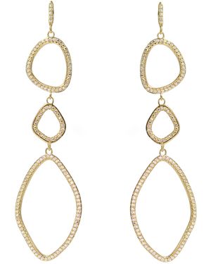 KAMARIA Organic Triple Shape Dangle Earrings - Metallic