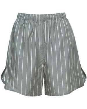 Audrey Vallens Relaxed Stripe Shorts - Grey