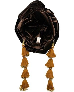 Julia Clancey Chocolate Cocoa Dorado Turban - Black