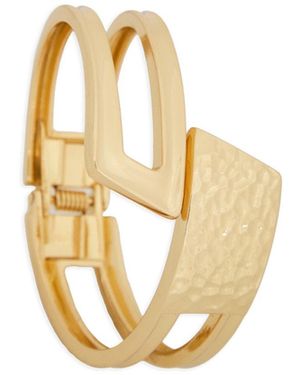 Saachi Hammered Overlap Cuff Bracelet - Metallic