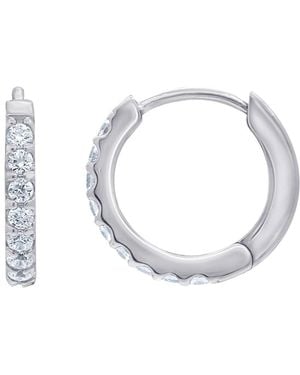 Diamonbliss Huggies Earrings With Swarovski, Half Carat, Plated - Metallic