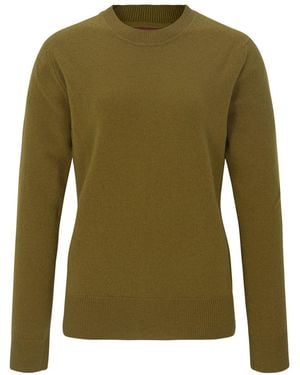 CALLAITE Cashmere Round Neck Knit Top - Green