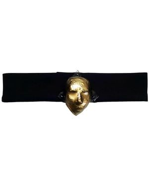 Laura Daili Golden Face Glass Belt - Blue