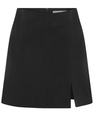 NAZLI CEREN Vance Twill Mini Skirt - Black