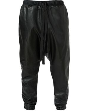LIA ARAM Faux Leather Baggy Trousers - Black