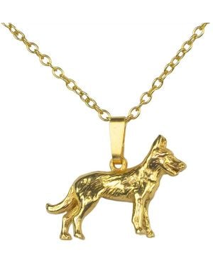 Simon Kemp Jewellers German Shepherd Alsatian Pendant Eighteen Carat On - Metallic