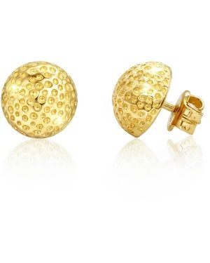 Unaloe Vermeil Granulated Sphere Stud Earrings – Luxury Contemporary Designer Studs For - Metallic