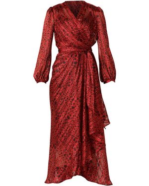 SACHA DRAKE Savoir Midi Wrap Dress - Red