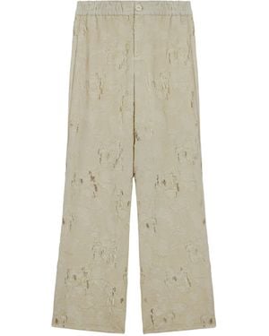 Nocturne Jacquard Wide-Leg Trousers - White