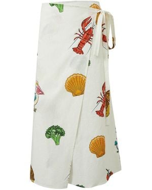 Pecanpepperpelican Vhagar Long Wrap Skirt - White