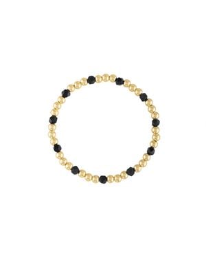 Olivia Le Matte Onyx Gemstone Bubble Bead Bracelet - Metallic