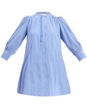 REISTOR Oversized Tunic Dress With Optional Belt - Blue