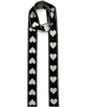 INGMARSON Heart Wool & Cashmere Thin Scarf - Black